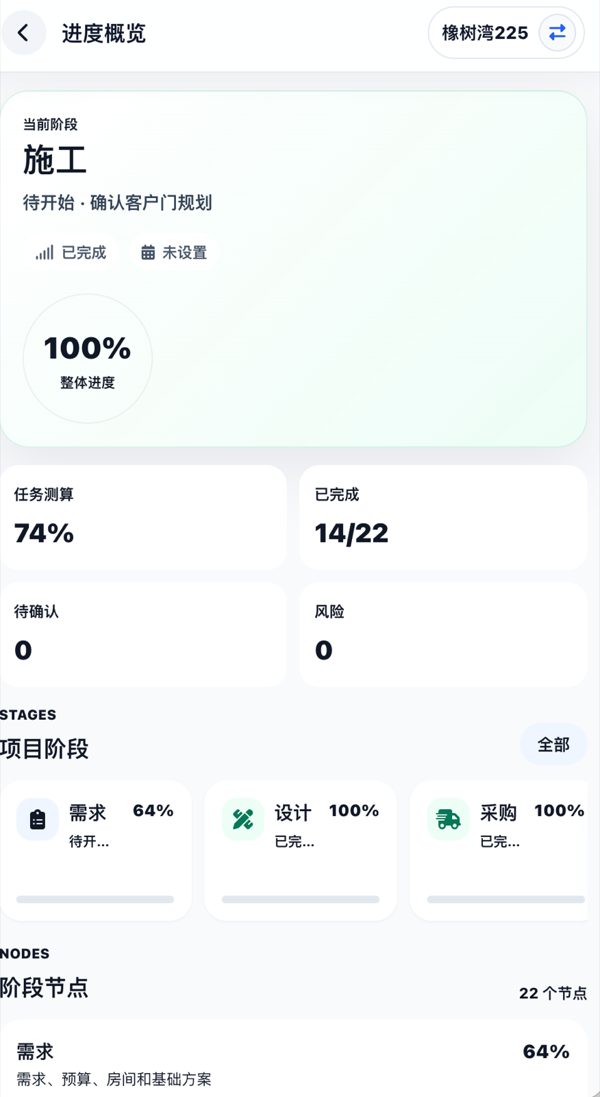 项目进度移动端截图